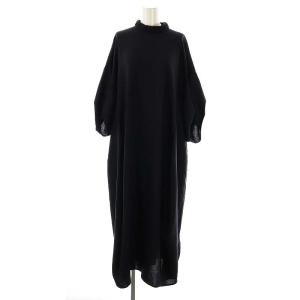 リネンライク立体スリーブワンピース 38 ネイビー /DO OS