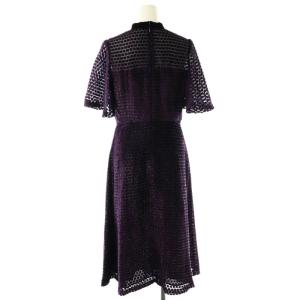 GRACE CONTINENTAL ベルベットジャガードスタンドワンピース 36 紫 /MI OS