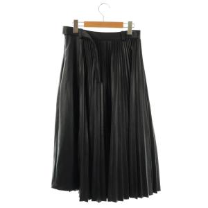 3.1 phillip lim F221-3482 エコレザー アシンメトリースカート プリーツスカート 0 ブラック /ES OS