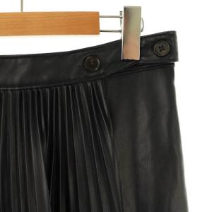 3.1 phillip lim F221-3482 エコレザー アシンメトリースカート プリーツスカート 0 ブラック /ES OS
