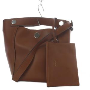 ハンドバッグ ショルダーバッグ 2way 斜め掛け レザー ポーチ付き ブラウン AS17-A073 /YO18