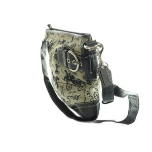 COACH ホースアンドキャリッジ ショルダーバッグ 総柄 ベルト装飾 黒 F14441 /MI OS