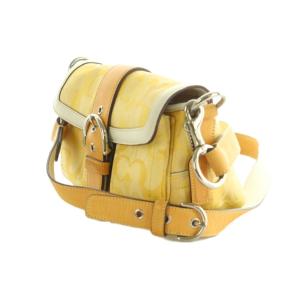 COACH シグネチャー ショルダーバッグ ベルトデザイン フラップ 黄色 1854 /MI OS