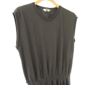 AURALEE Ron Herman別注 コットン ノースリーブ ワンピース マキシ ロング 0 カーキグレー /AT