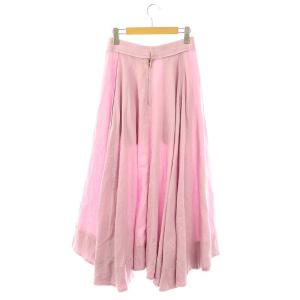 MADISONBLUE TUCK CIRCULAR SKIRT LINEN スカート フレア マキシ ロング 1 ピンク /AT