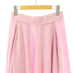 MADISONBLUE TUCK CIRCULAR SKIRT LINEN スカート フレア マキシ ロング 1 ピンク /AT