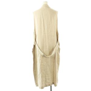 SACRA LINEN TWILL GILET リネンツイルジレベスト ロング 38 ベージュ /DF OS