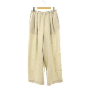 リネンライクリラックスワイドゴムトラウザーパンツ イージー 38 グレー /AT OS
