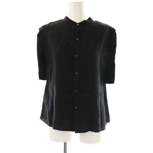 リネン2wayフレンチブラウス バンドカラー F 黒 /CX OS