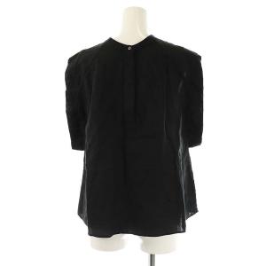 TICCA リネン2wayフレンチブラウス バンドカラー F 黒 /CX OS