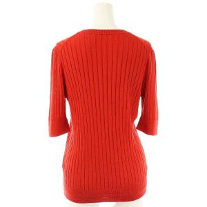 SLOANE 18Gワイドリブシルククルーネック カットソー ニット 半袖 2 レッド /DF OS