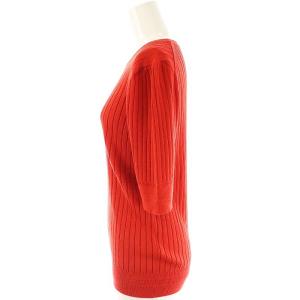 SLOANE 18Gワイドリブシルククルーネック カットソー ニット 半袖 2 レッド /DF OS