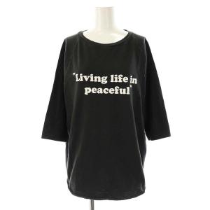 ×アメリカーナ ロゴTシャツ カットソー 七分袖 チャコールグレー /CX OS