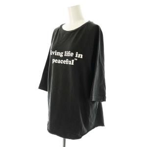 L'Appartement ×アメリカーナ ロゴTシャツ カットソー 七分袖 チャコールグレー /CX OS