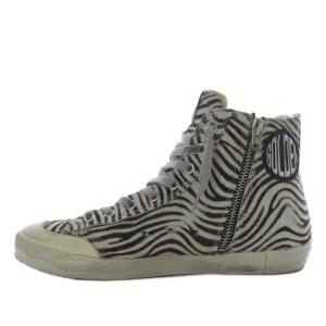 ZEBRA HICUT SNEAKERS スニーカー ハラコ 38 ダークブラウン