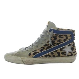 LEOPARD HIGH TOP SNEAKER スニーカー ハイカット ハラコ 38 ブラウン /YO2