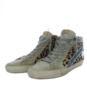 GOLDEN GOOSE LEOPARD HIGH TOP SNEAKER スニーカー ハイカット ハラコ 38 ブラウン /YO2