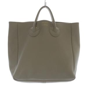 エンボスレザートートバッグM ハンドバッグ ロゴ ベージュ /SR25