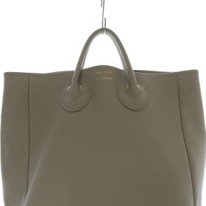 YOUNG & OLSEN エンボスレザートートバッグM ハンドバッグ ロゴ ベージュ /SR25