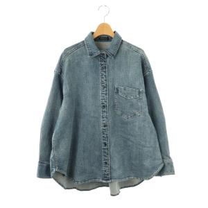 デニムシャツ 長袖 前開き コットン F ライトブルー /NR OS