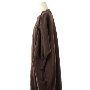 COLLAGE GALLARDAGALANTE シャツワンピース 長袖 ロング 前開き コットン F 茶 /NR OS