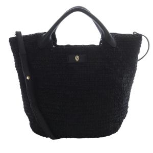 Cassia S ラフィア2WAYバッグ ブラック