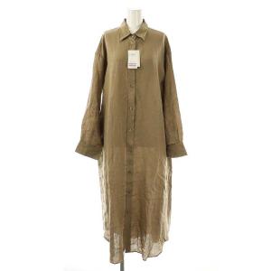 25SS リネンシャツドレス ワンピース 36 ベージュ