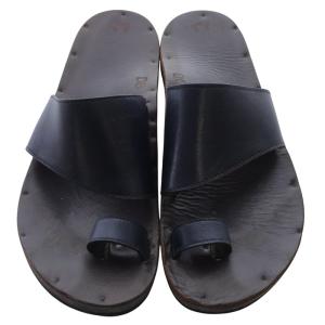 JUTTA NEUMANN Alice+birkレザーサンダル D8 ブラウン ネイビー