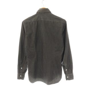 BARBA ダンディライフ シャンブレー長袖シャツ スタンドカラー グレー /AT OS AD