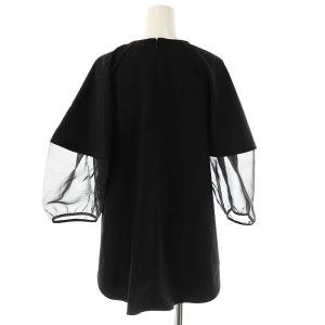 ELENDEEK オーガンジースリーブブラウス ナイロン F 黒 /MI OS