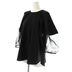 ELENDEEK オーガンジースリーブブラウス ナイロン F 黒 /MI OS