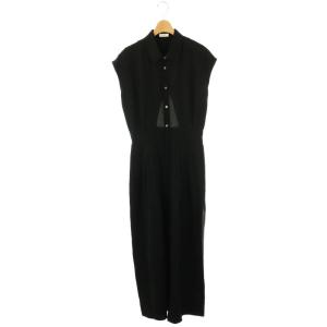 24SS ヴィスコースリネン ジャンプスーツ オールインワン シャツ 2 黒 /MI OS