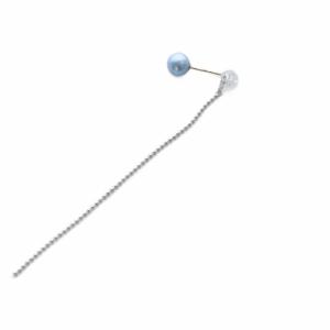 Spick&Span リラバイスピックアンドスパン 24年 インディゴパール1粒ピンピアス K10 ボールチェーン ネイビー