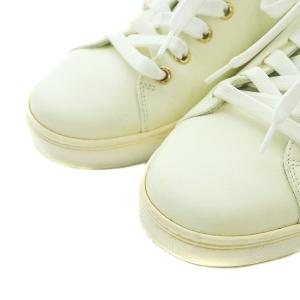 DOLCE&GABBANA スニーカー シューズ ローカット レザー ハート ワッペン スタッズ 37.5 24.5cm アイボリー