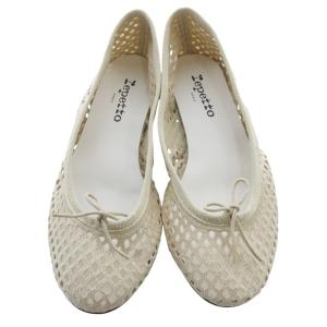 Repetto Crochet Cendrillon バレエシューズ 36 ベージュ /SR13