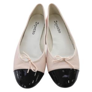 Repetto Flora バレエシューズ パンプス 切替 36.5 ピンク 黒 ブラック /SR14