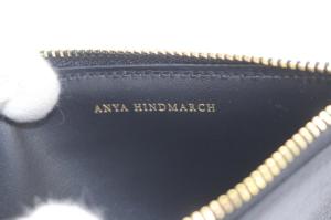 ANYA HINDMARCH Zip Card Case Eyes in Capra ブラック