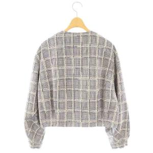TOMORROWLAND collection 23SS ファンシーペーングレンチェック ジップアップブルゾン 36 グレー /SS OS