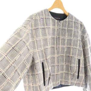 TOMORROWLAND collection 23SS ファンシーペーングレンチェック ジップアップブルゾン 36 グレー /SS OS