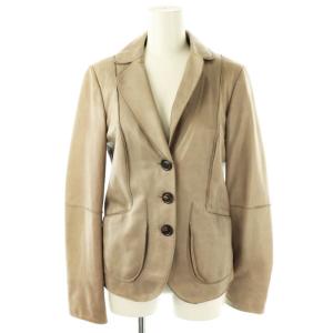 レザージャケット シープスキン 38 ベージュ /AT OS