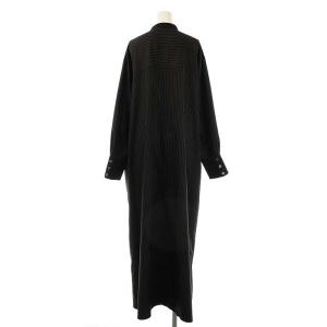 rim.ark 24SS Stripe shirt OP シャツワンピース バンドカラー ストライプ 38 黒 白 /MI