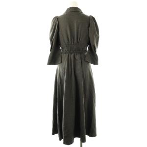 SNIDEL 24AW 点描プリントワンピース カシュクール ベルト付き 0 グレー /MI OS SH