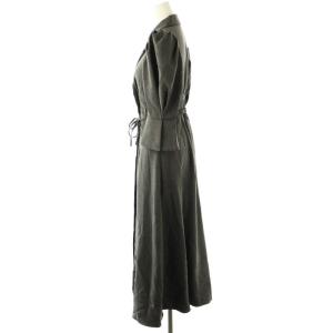 SNIDEL 24AW 点描プリントワンピース カシュクール ベルト付き 0 グレー /MI OS SH
