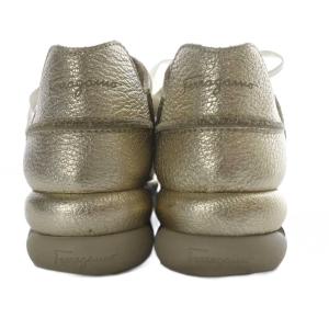 Salvatore Ferragamo スニーカー ローカット パンチング レザー 7.5M ゴールド色 /YO1 SH