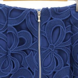 CELFORD 23SS リボンレースタイトスカート 34 ブルー /DO OS SH