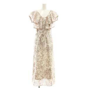 23AW ラッフルカラーパイピングワンピース 0 オフホワイト モカ チャコールグレー /DO OS SH