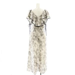 SNIDEL 24SS ラッフルボレロパイピングワンピース 0 オフホワイト ブラック /DO OS SH