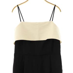 Apuweiser-riche 23AW バイカラーオールインワン サロペット 2 黒 ブラック 白 ホワイト /AT OS SH