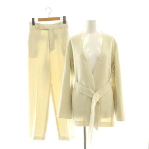 セットアップスーツ リネンライク ジャケット パンツ 38 36 アイボリー /DO OS