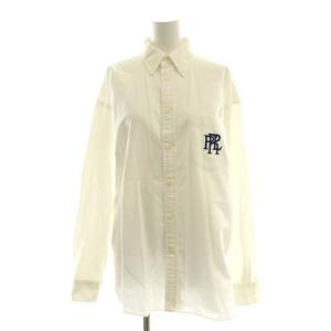 オックスフォードボタンダウンシャツ M オフホワイト ネイビー /DO OS